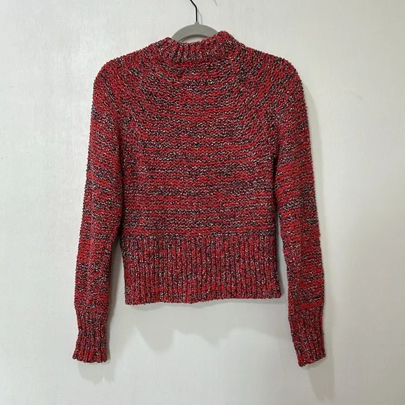 CURRENT ELLIOT WOMEN THE MOONSHINE SWEATER PULLOVER RED BLACK LONG SLEEVE Sz 0 - Picture 3 of 11